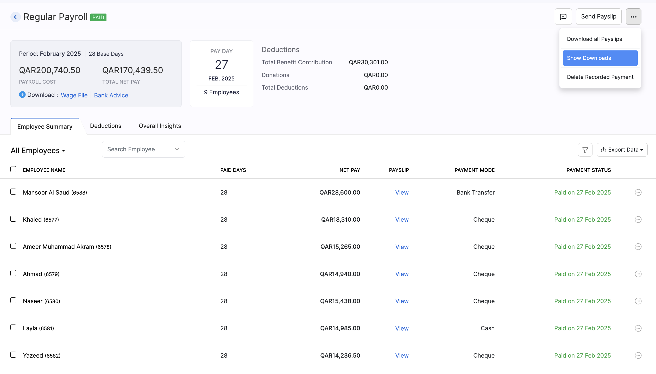 Create Pay Run