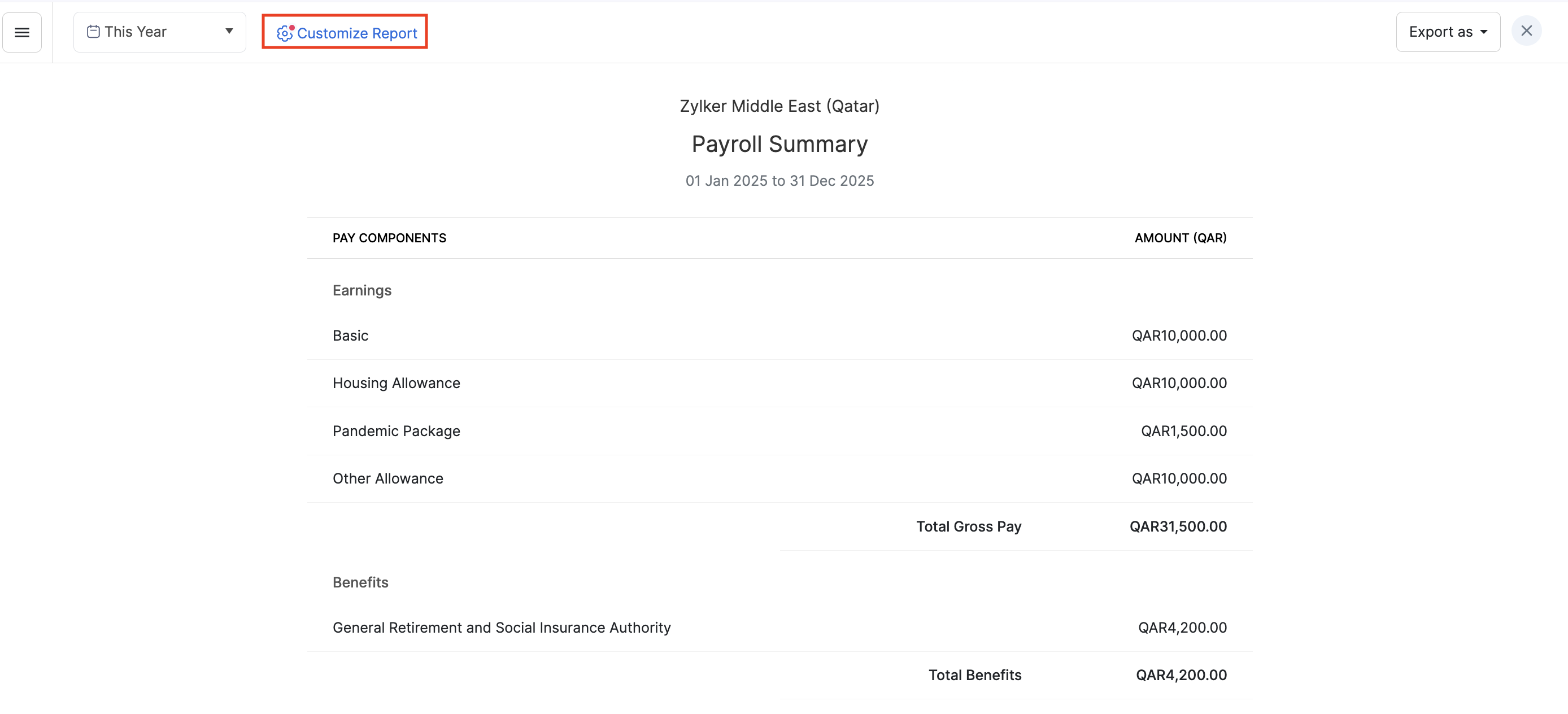 Customize Report