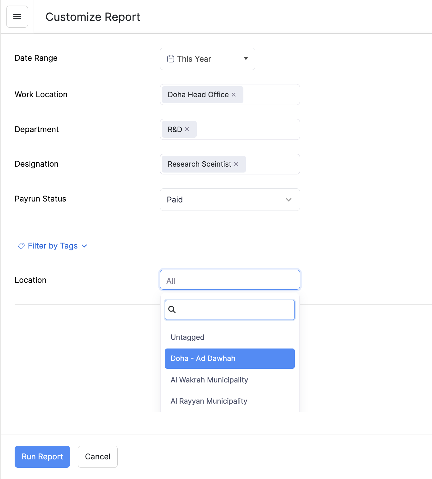 Customize Reports