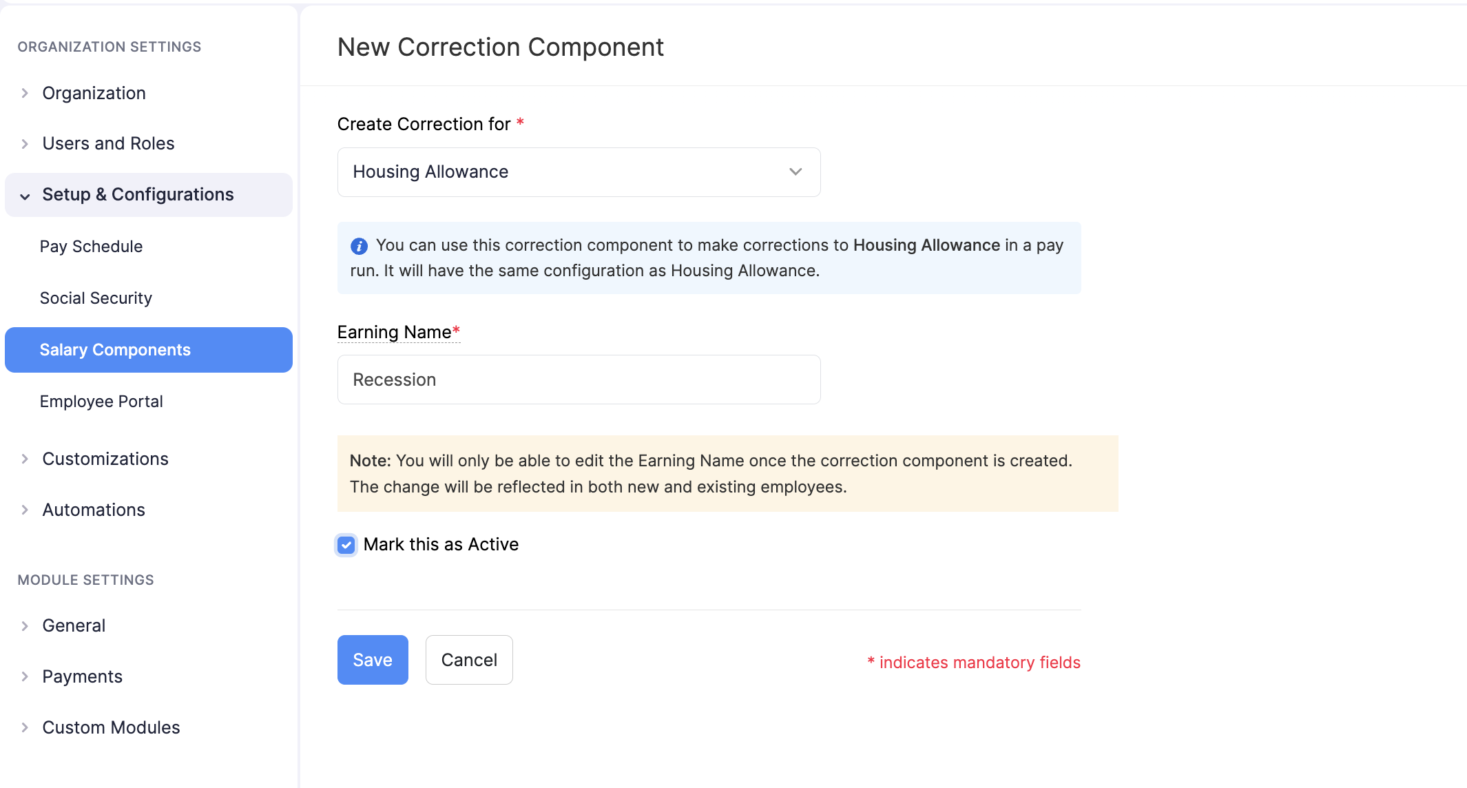 Salary Components