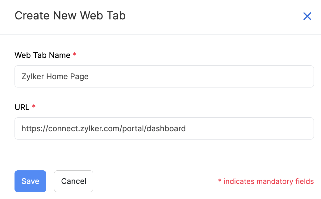Sample Web Tab