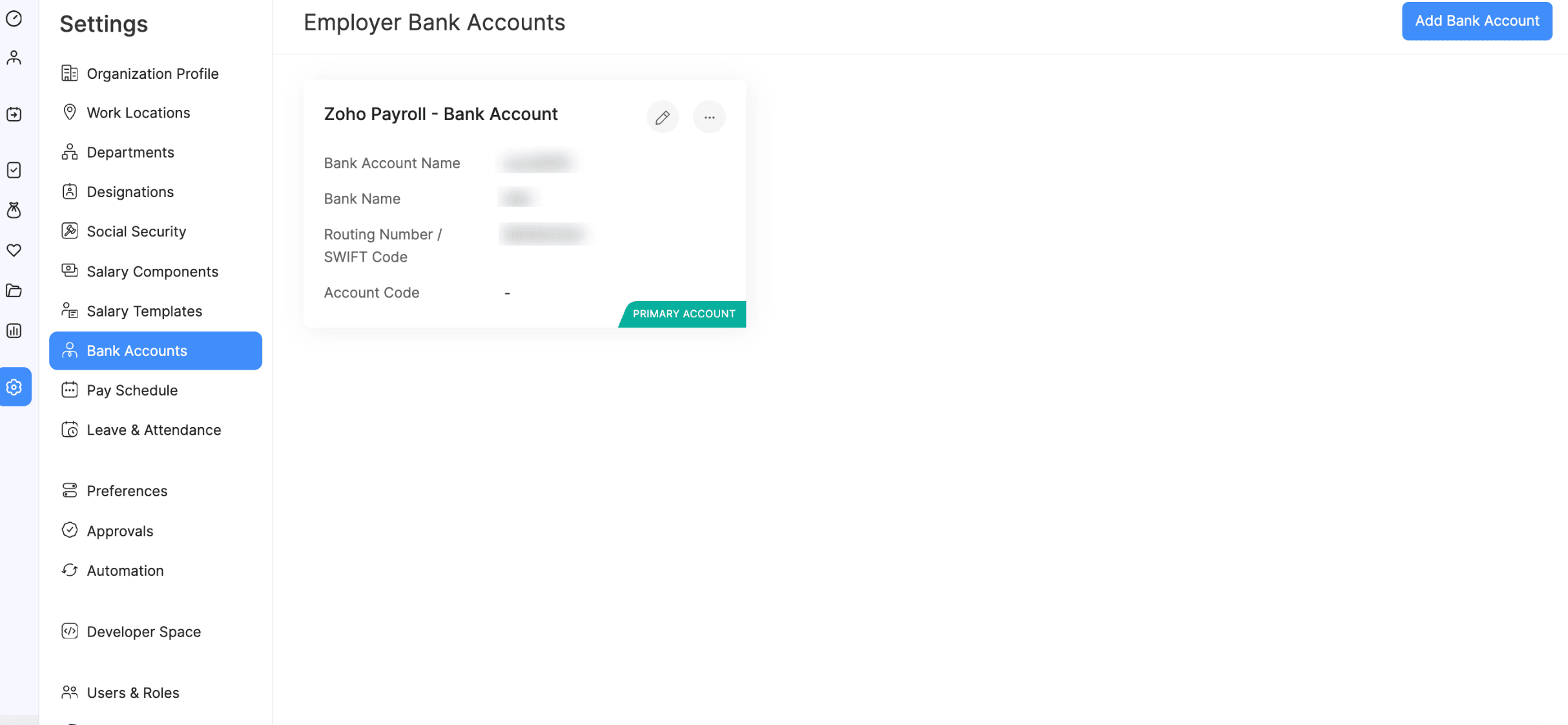 Add Bank Account