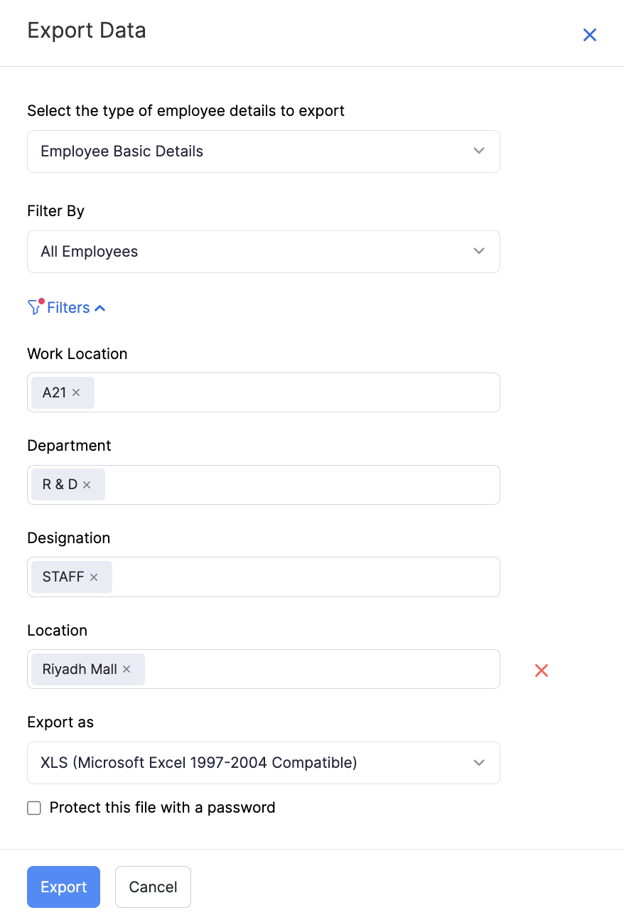 Export Data