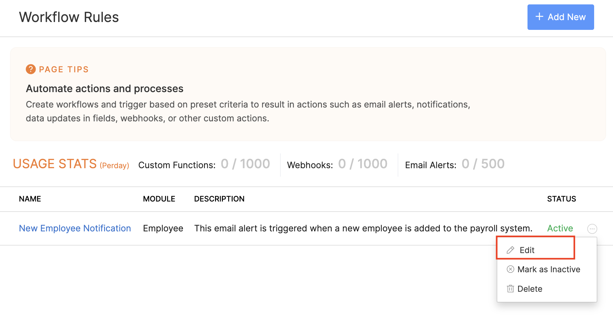 Workflow Rules