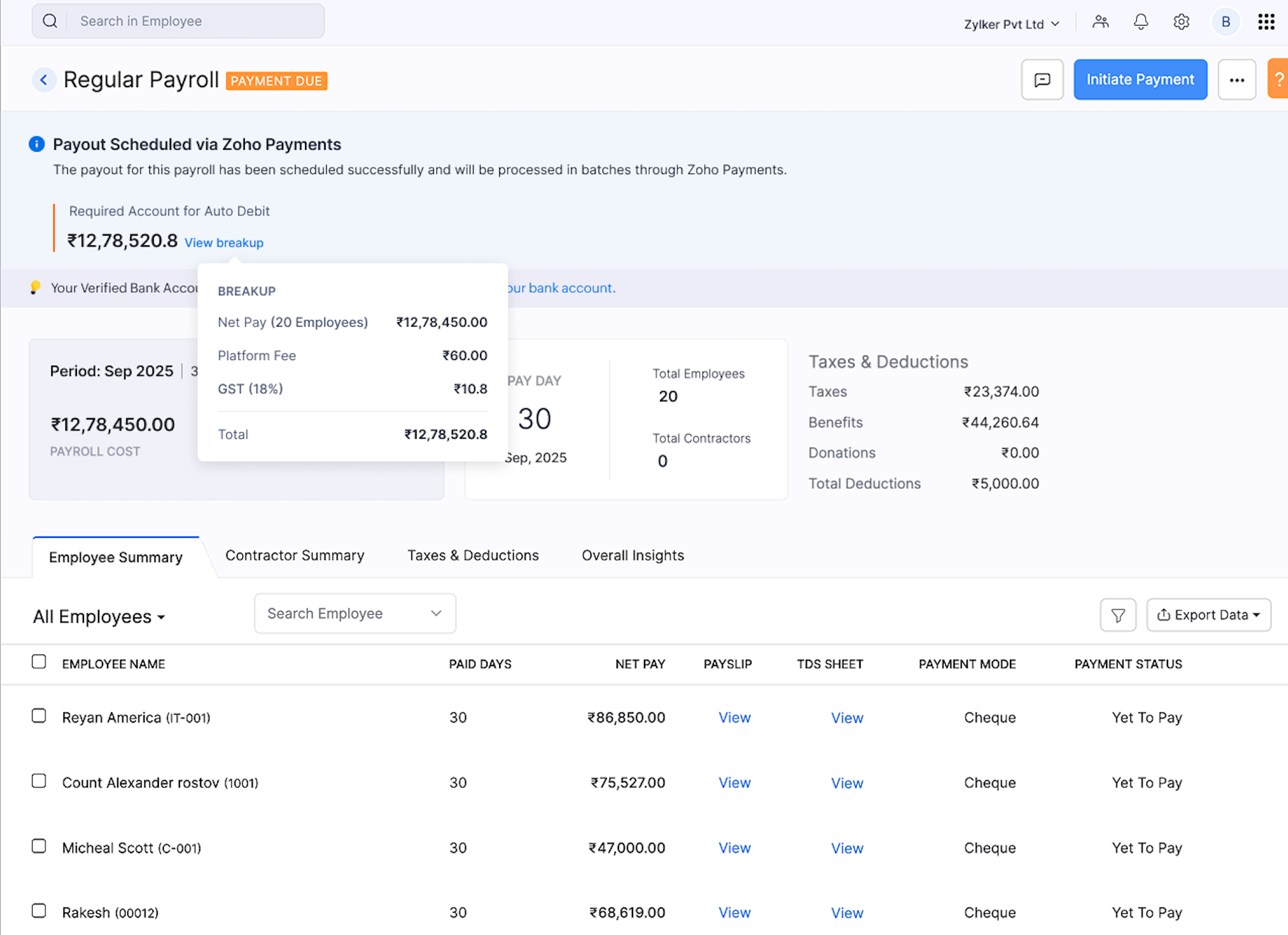 Zoho Payroll