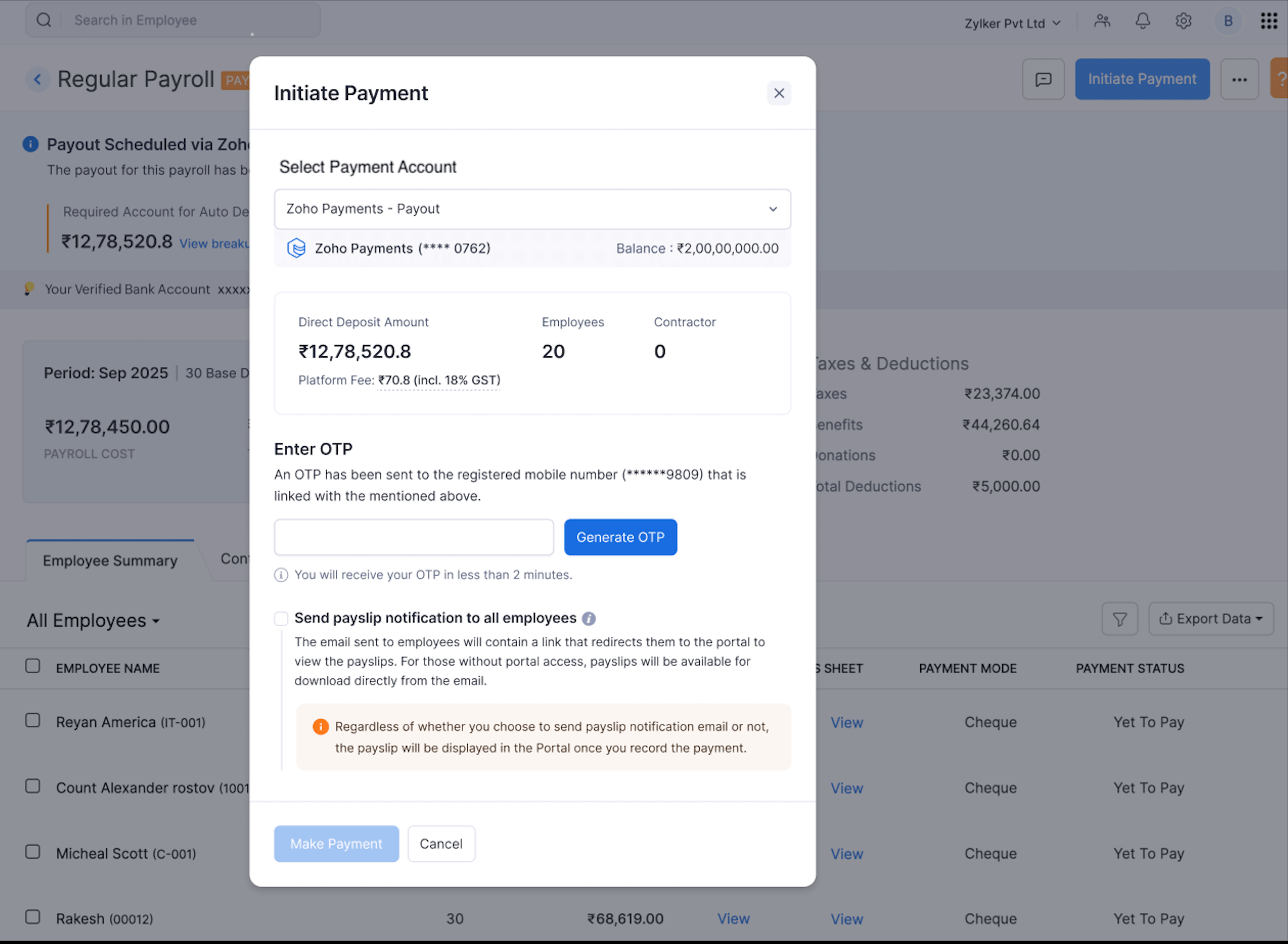 Zoho Payroll