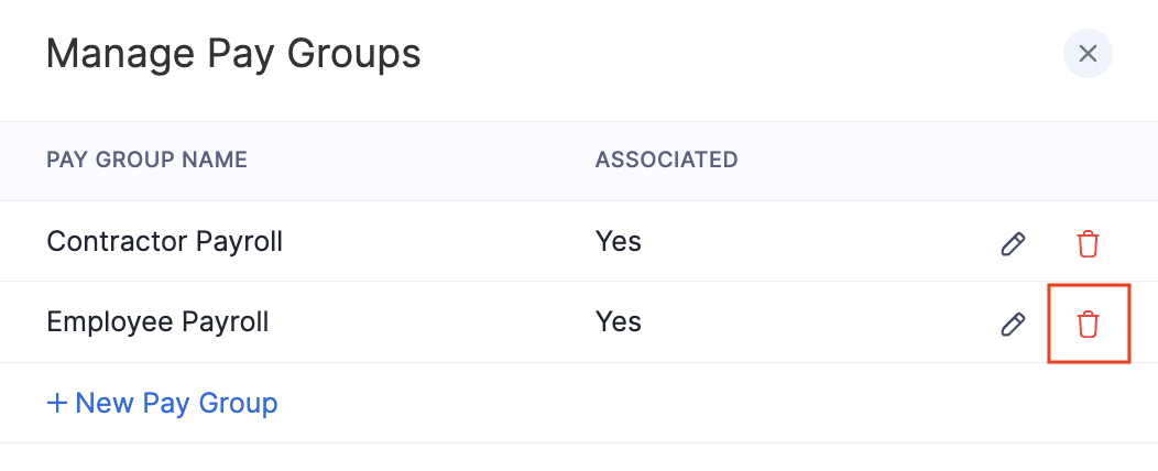 Delete Pay Group