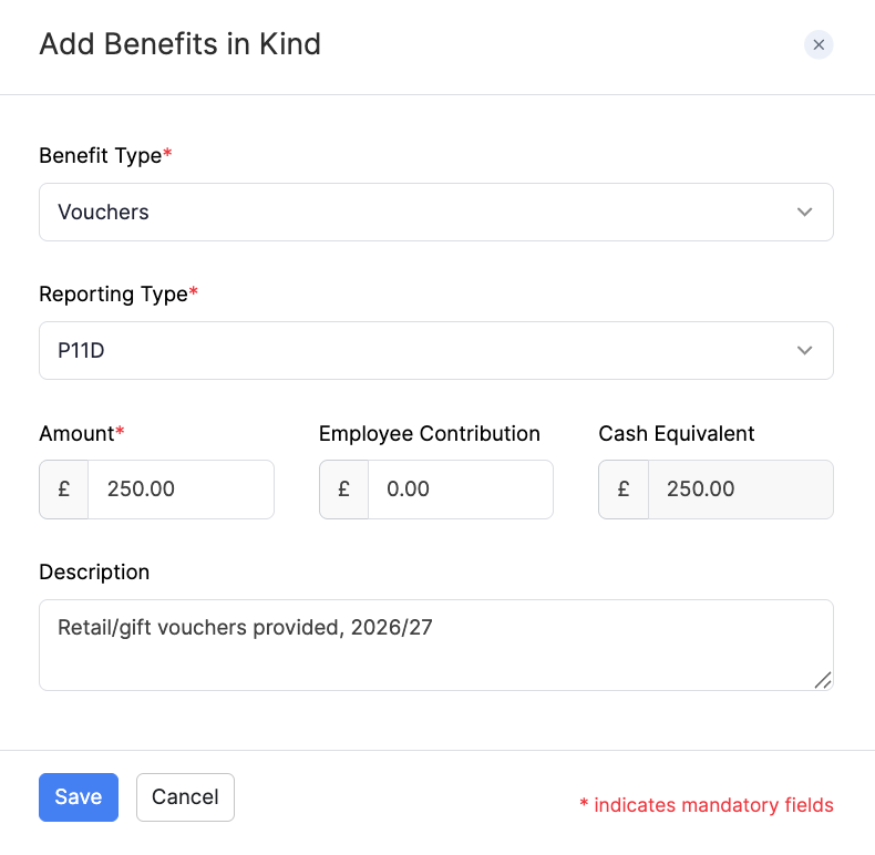 Add Vouchers as a Benefit in Kind