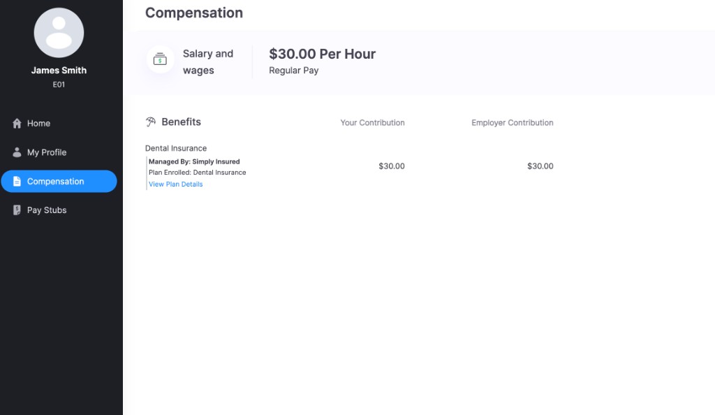 Dental Insurance managed by Simply Insured in Employee Portal