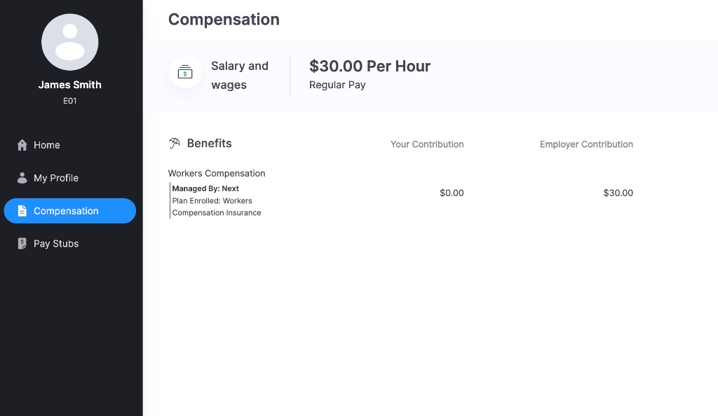 Workers Compensation managed by Next in Employee Portal