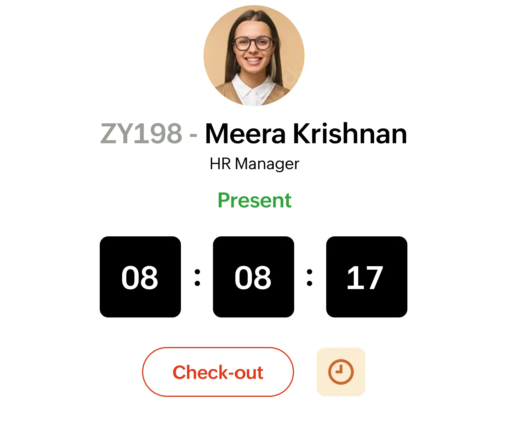 Check-in ad check-out from Zoho People
