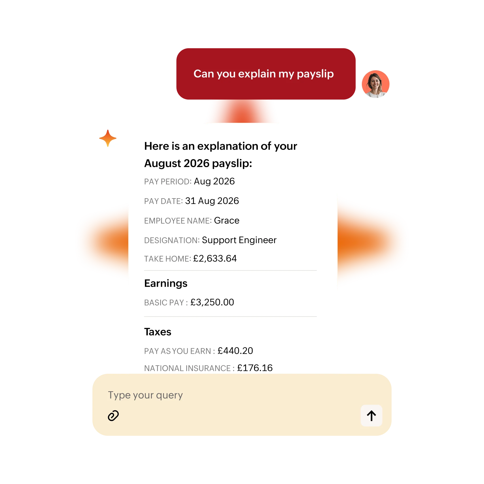 AI assistance for payroll queries in the ESS portal