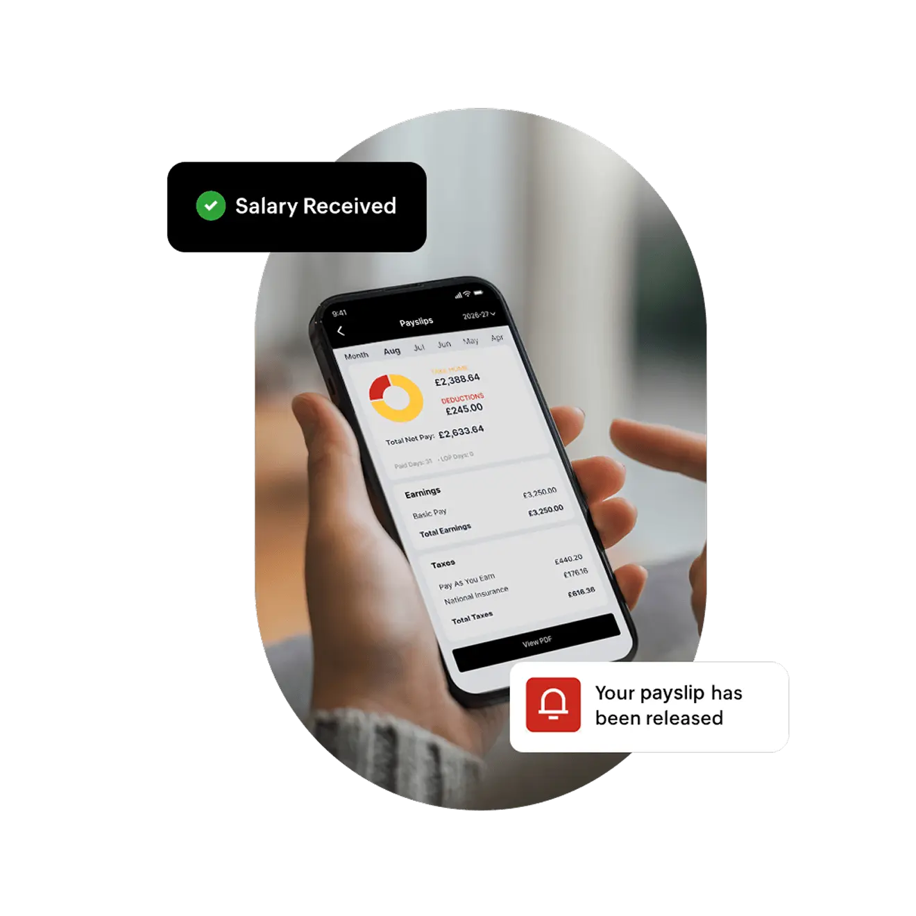 Payslip notification on mobile