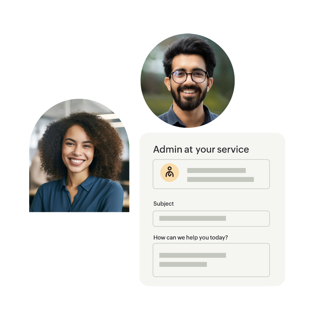 Image showing the contact payroll admin feature in Zoho Payroll