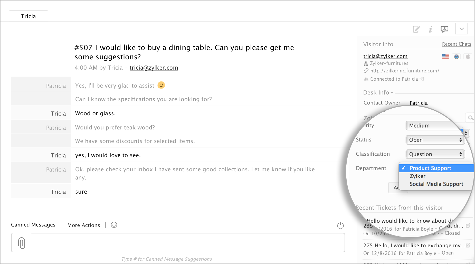 The Department Linking Settings