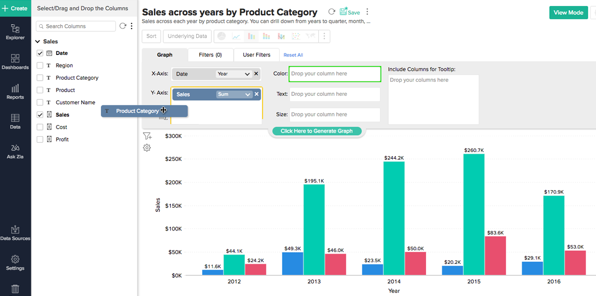 Simple Online KPI Dashboard - Zoho Analytics