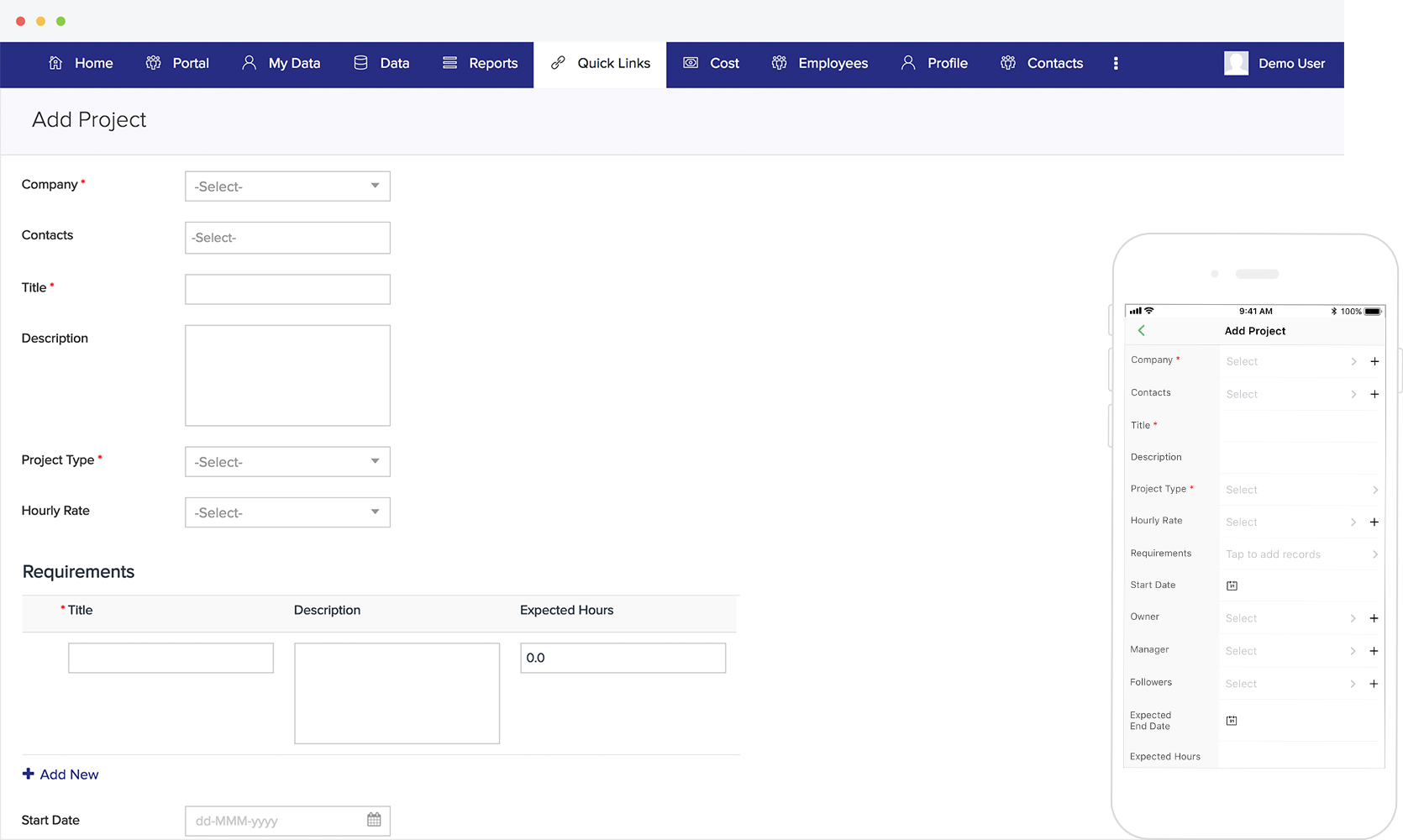 Project-tracker-form