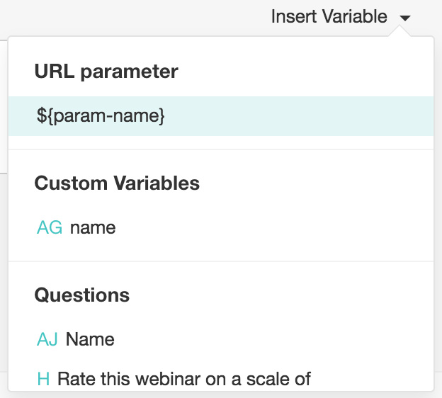 Insert variable feature in survey