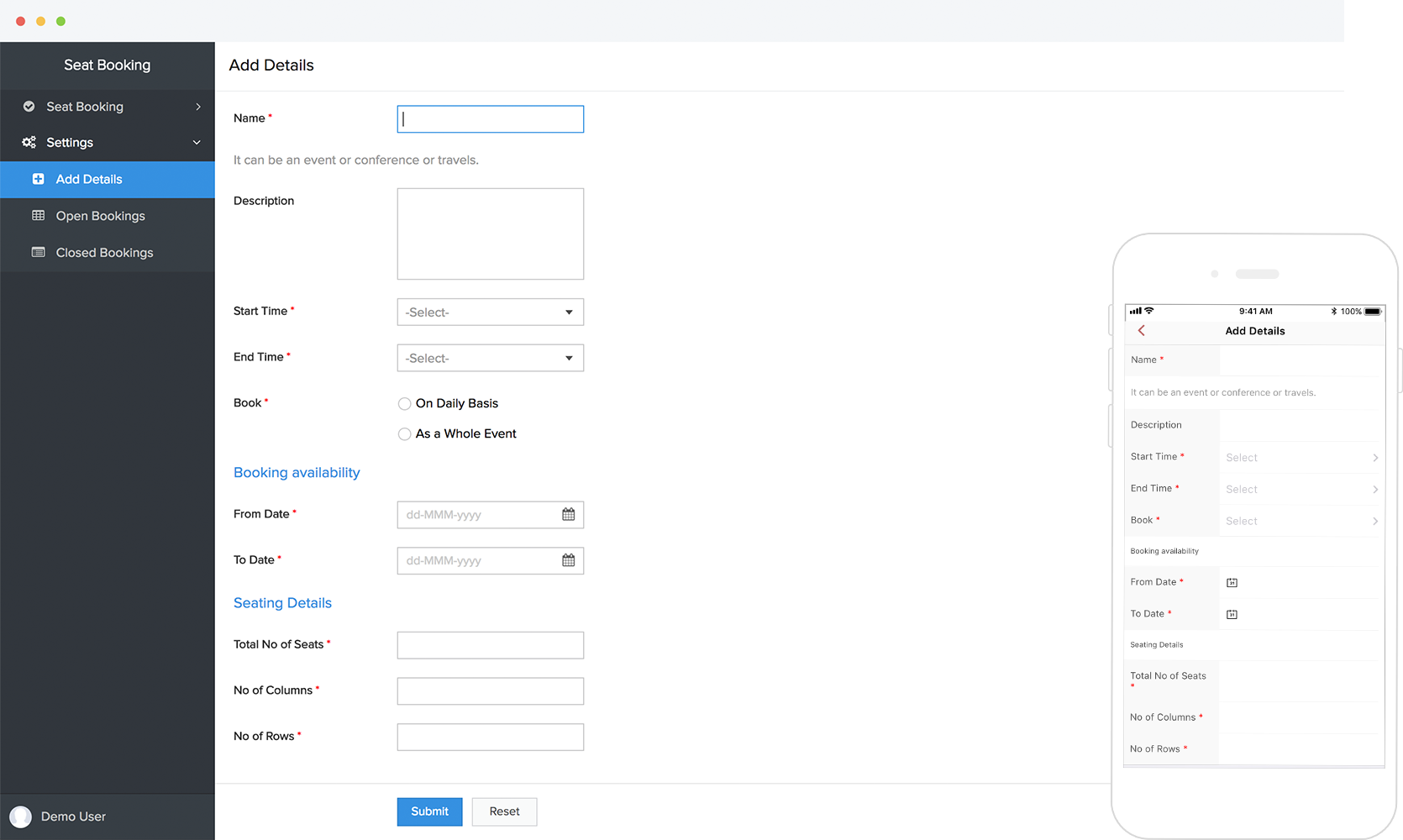 Seat-booking-form