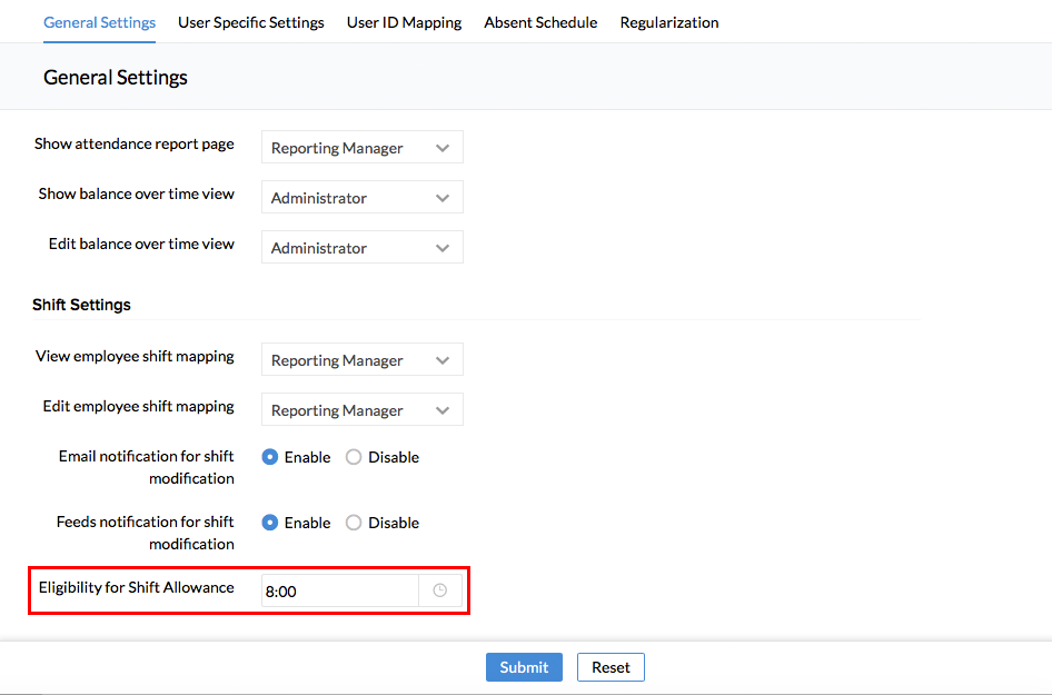 onboarding shift management zoho people employee shift