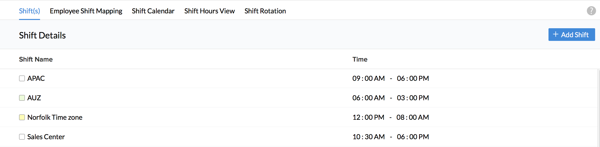 Onboarding Shift Management Zoho People