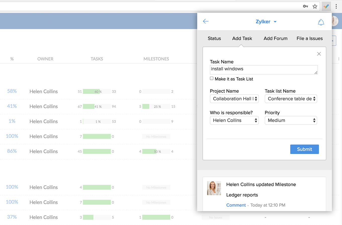 Chrome Gantt Chart