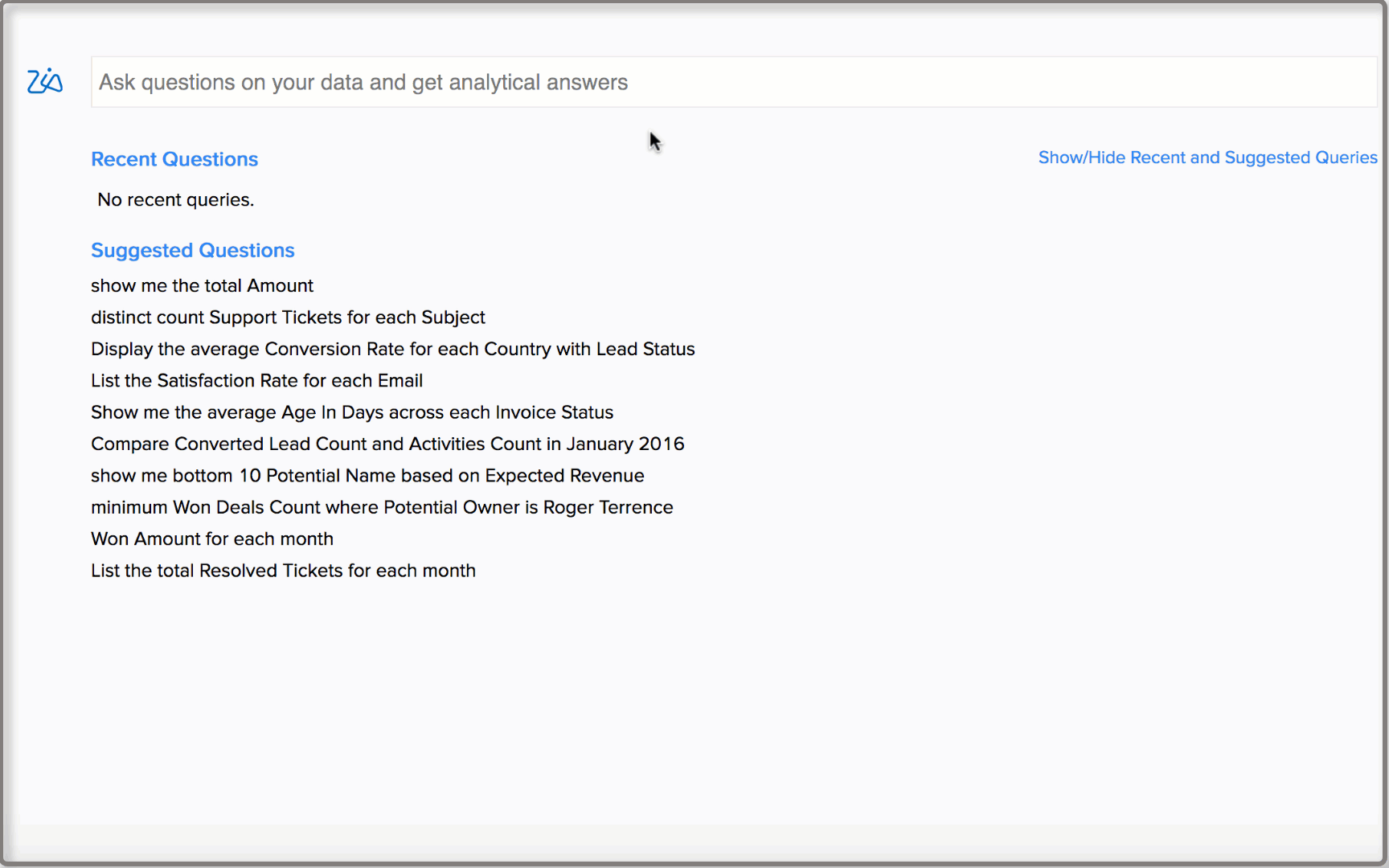 Using Ask Zia l Zoho Analytics Help