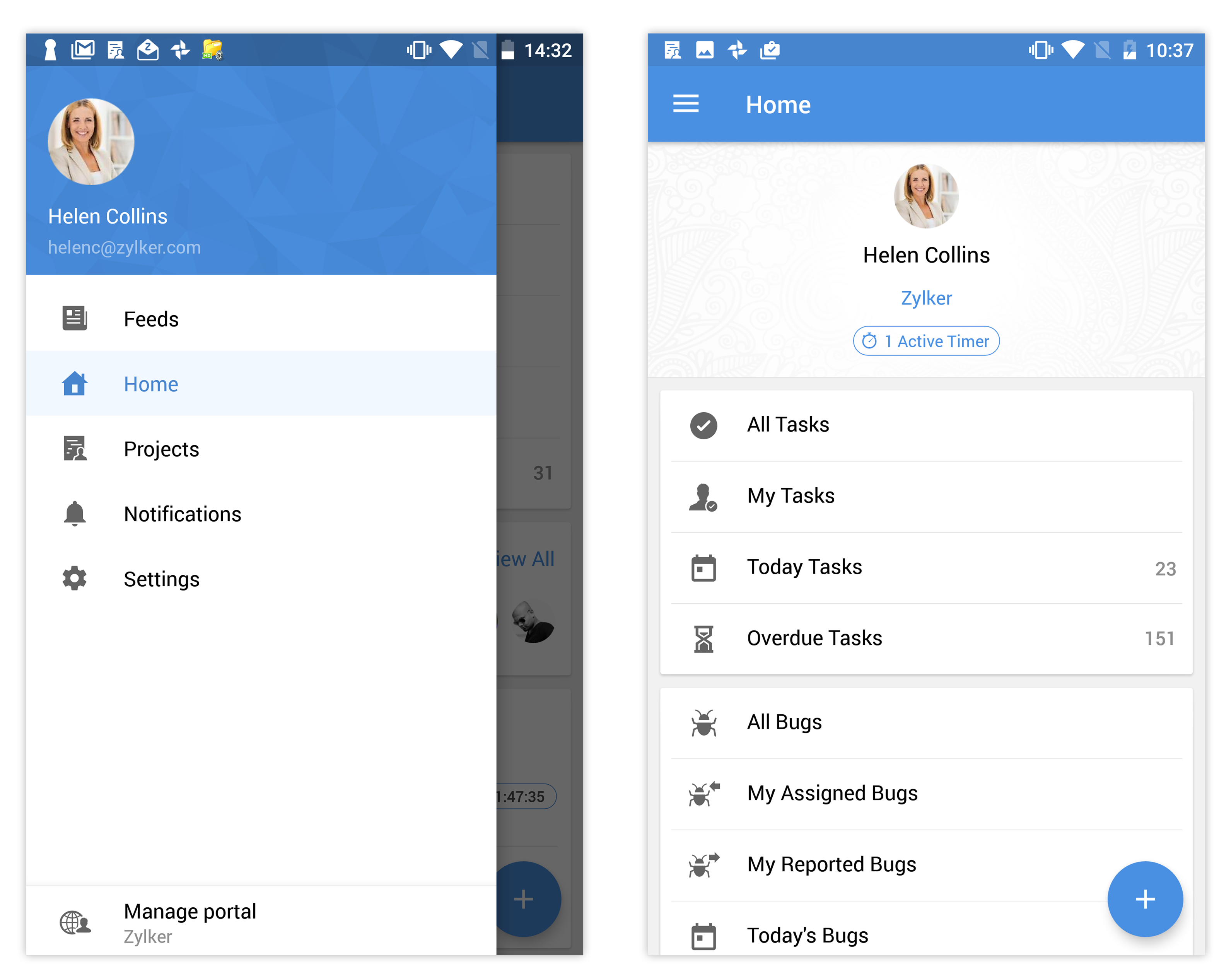 Zoho Projects Android App Zoho Projects Android App
