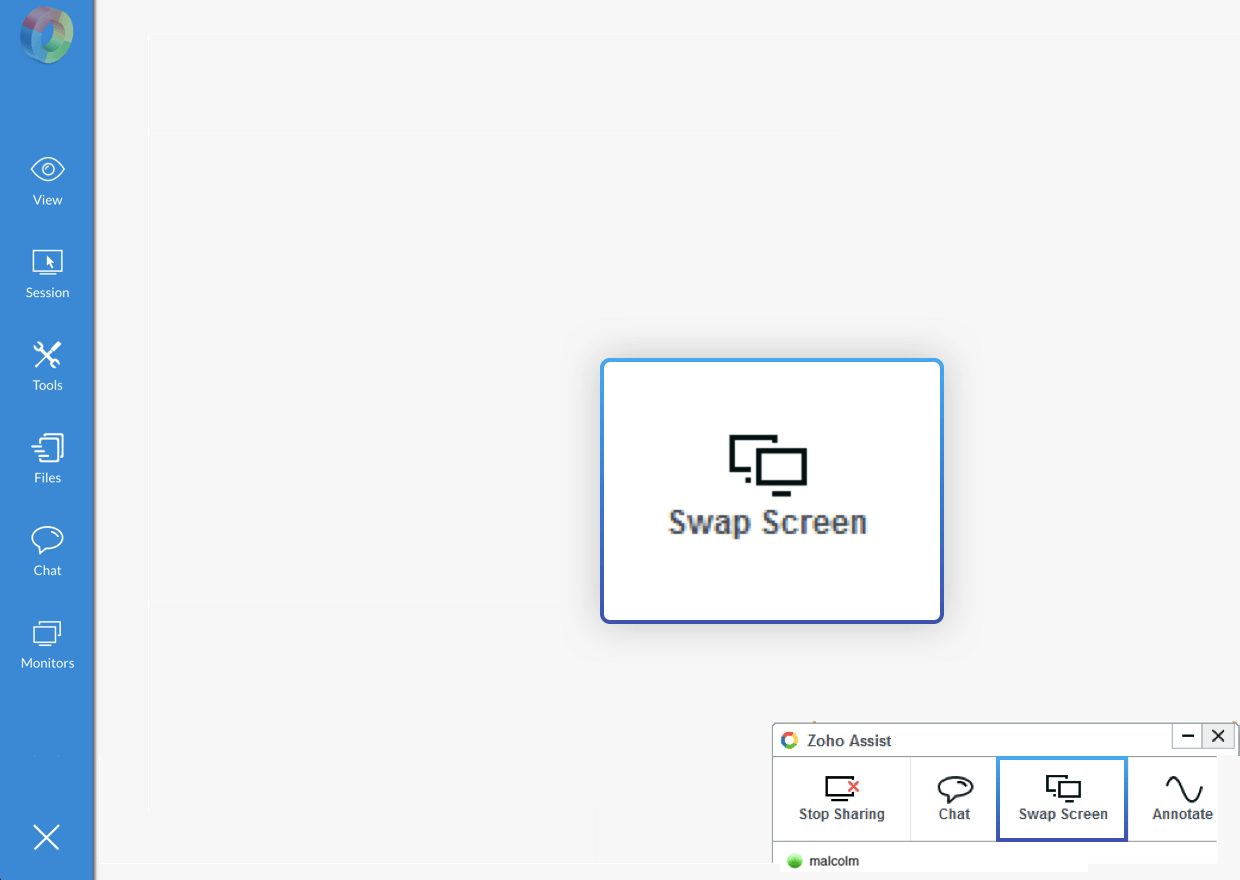  Swap screen in remote desktop Mac - Zoho Assist TITLE : Swap screen in remote desktop Mac