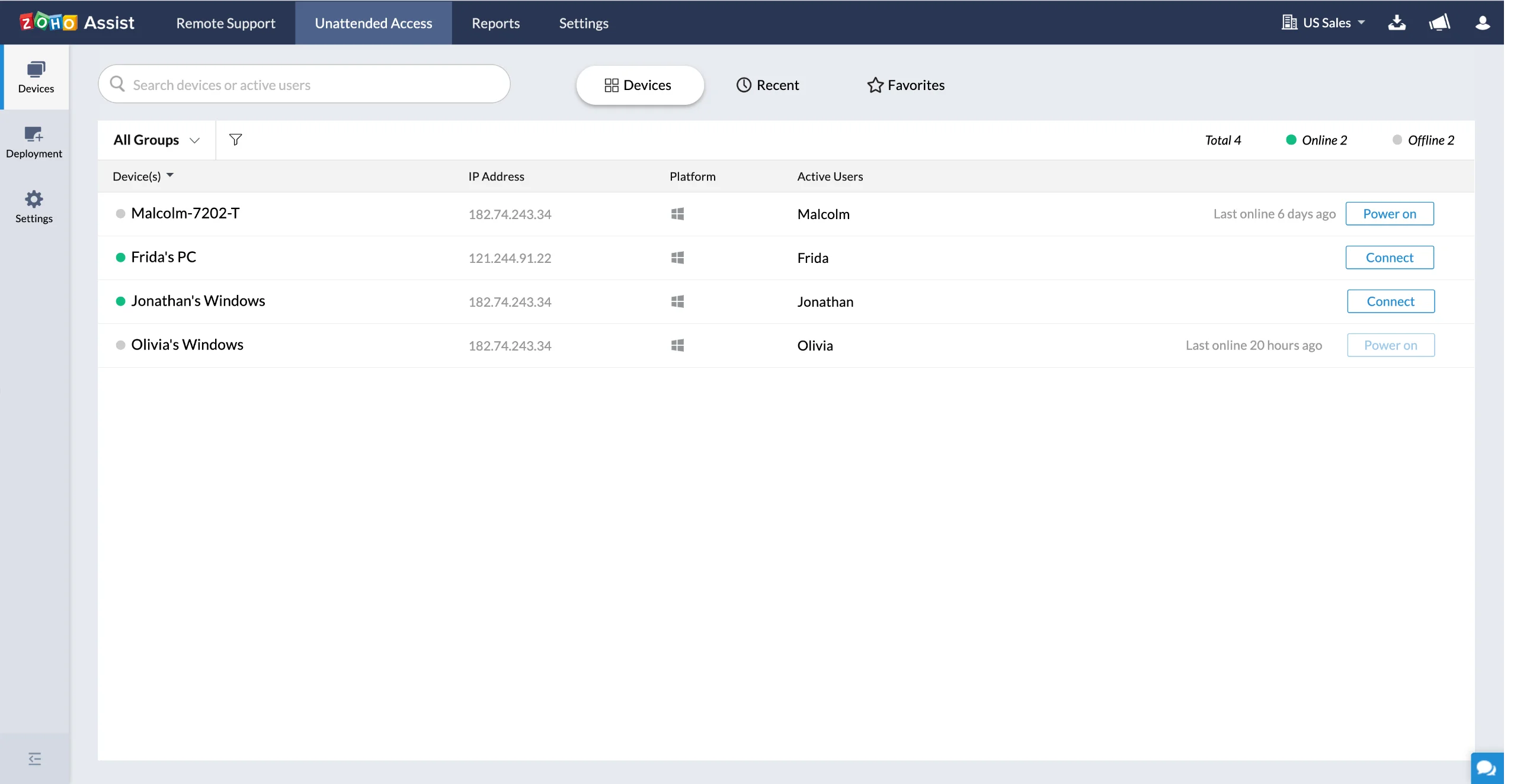 Zoho remote helpdesk software