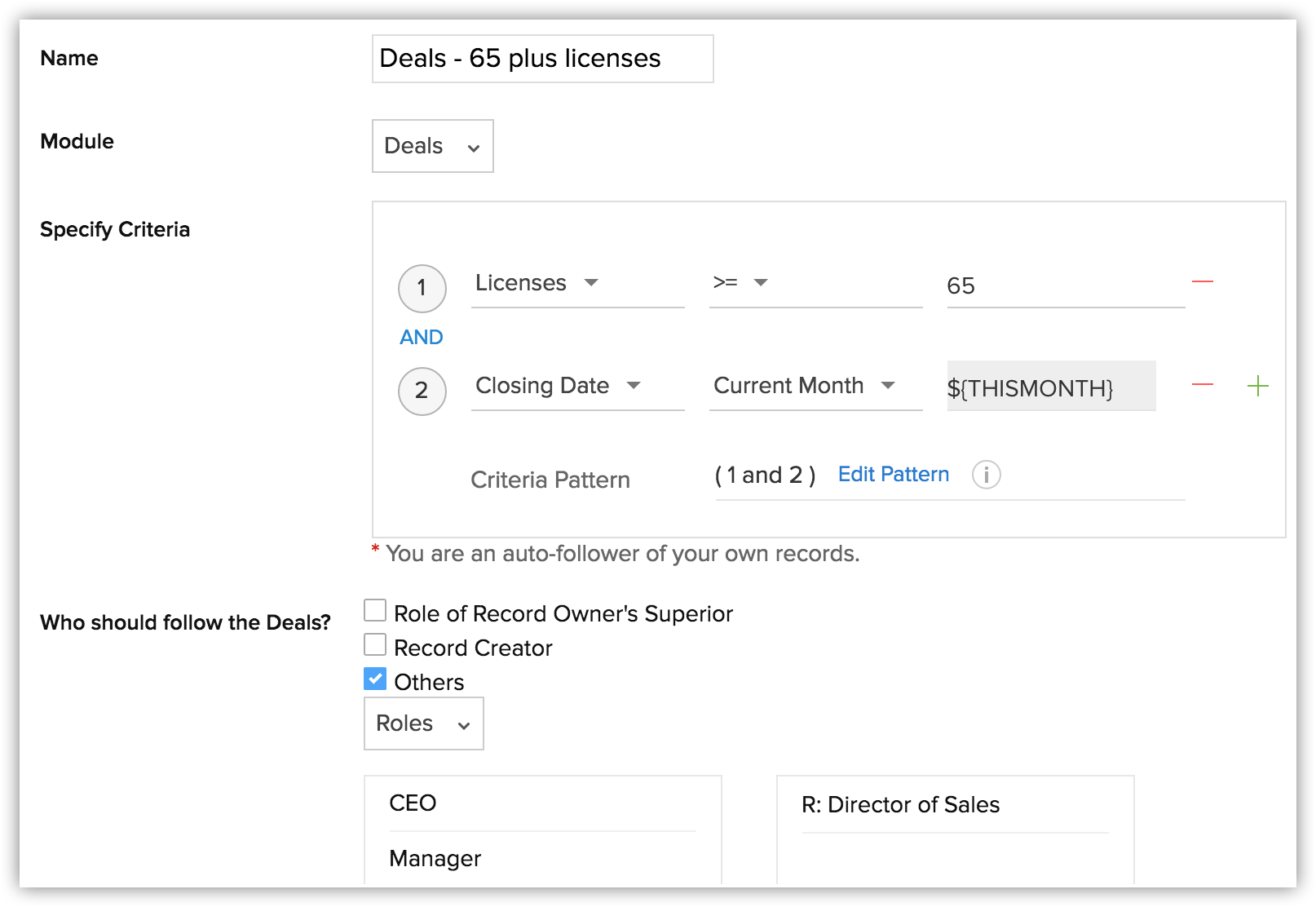 Feeds Auto Follow Rules Tips Zoho CRM