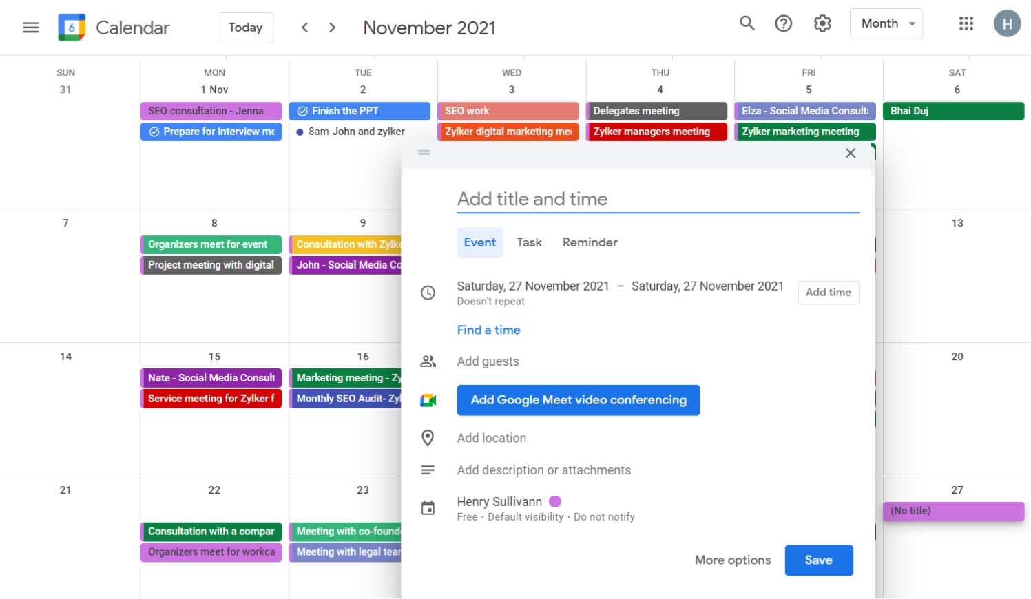 Google calendar meeting scheduler