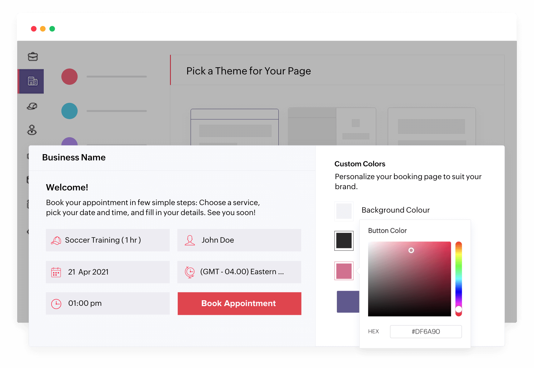 Customize booking pages