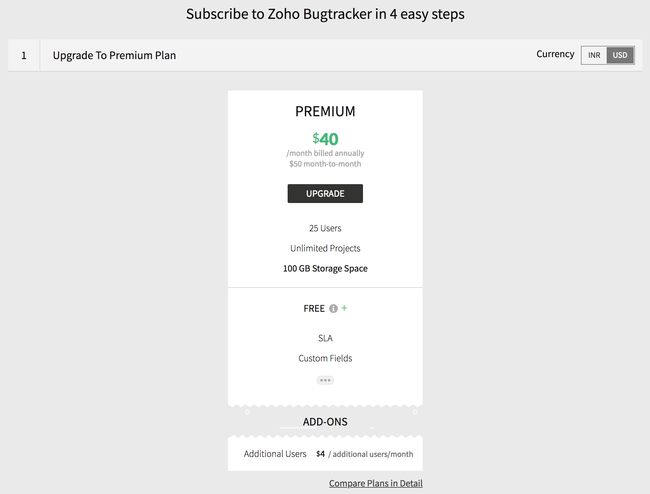 upgrade billing and payments