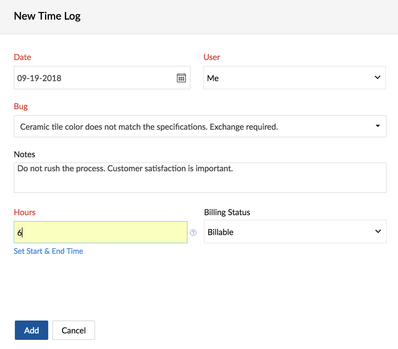 timetracking for bugs zoho bugtracker time sheets
