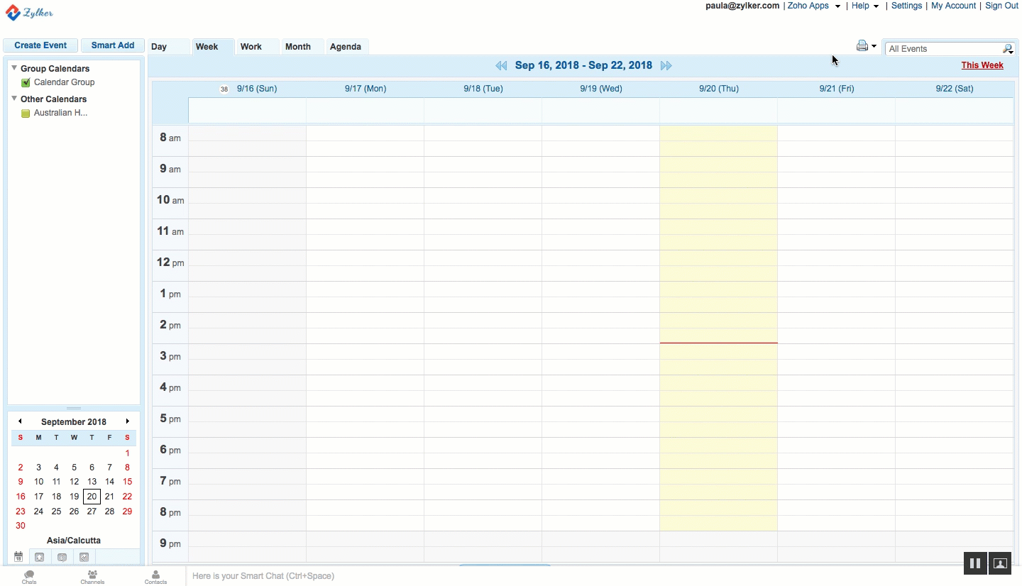 Create and manage Group Calendars in Zoho Calendar