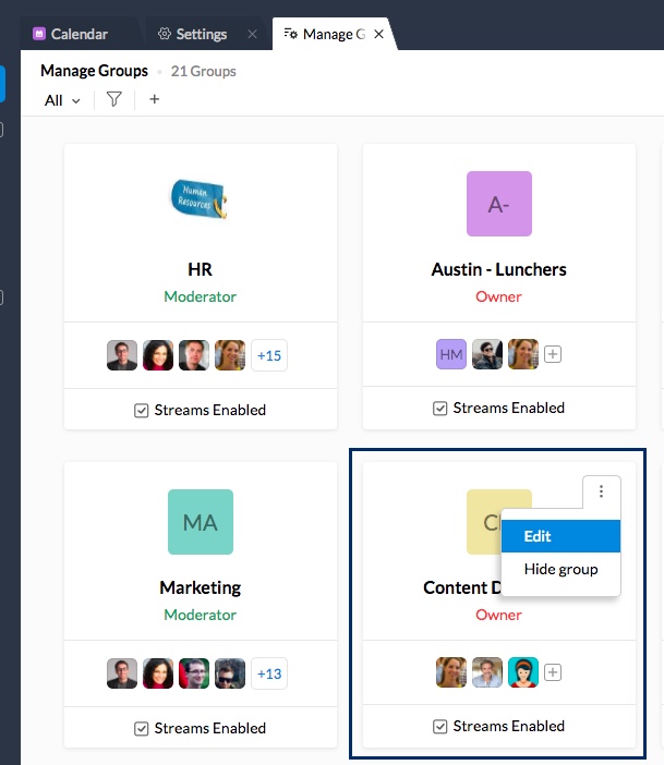 Create and manage Group Calendars in Zoho Calendar