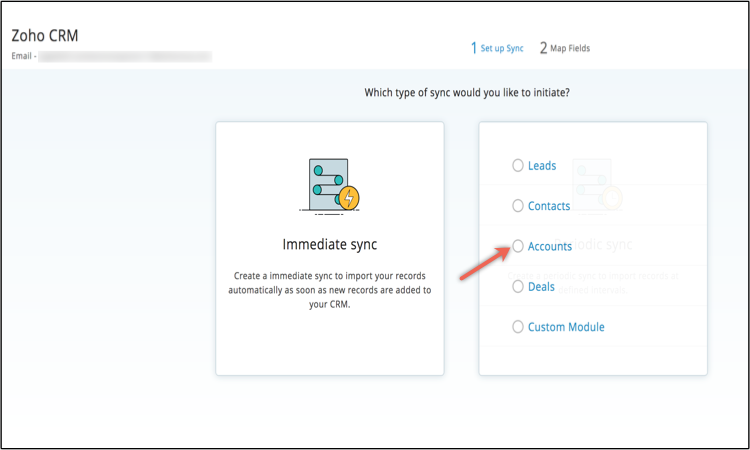 Sincronizar o módulo Contas ao Zoho Campaigns