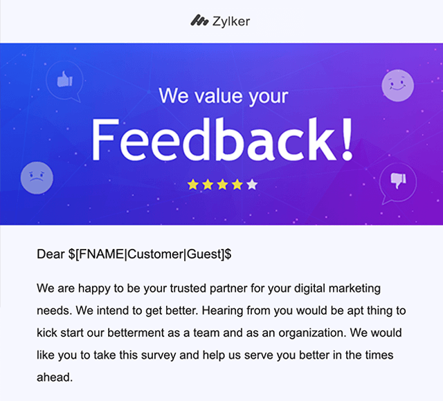 Modelo de e-mail de feedback