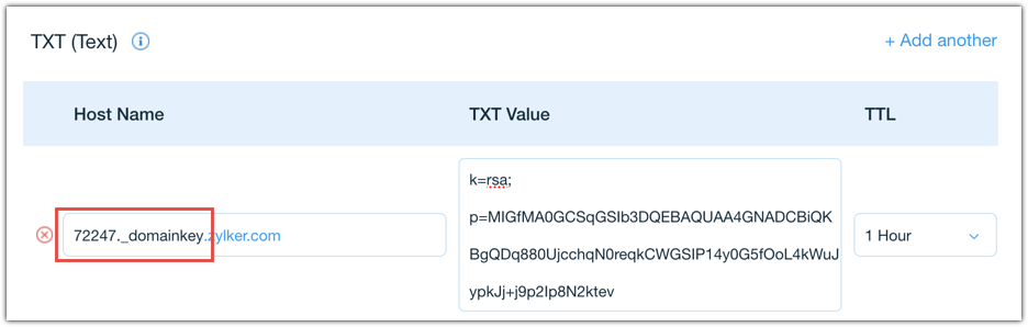 DKIM TXT record