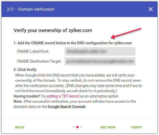 Google Postmaster Tool DNS