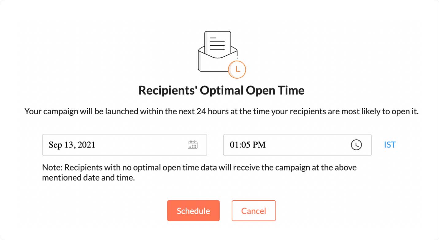 Schedule emails at each recipient's optimal open time