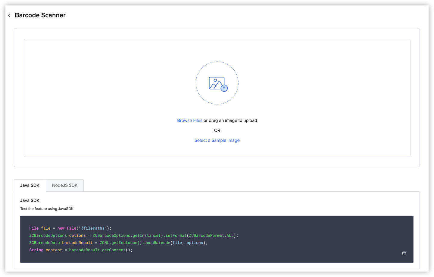 Zia Barcode Scanner Online Help Zoho Catalyst