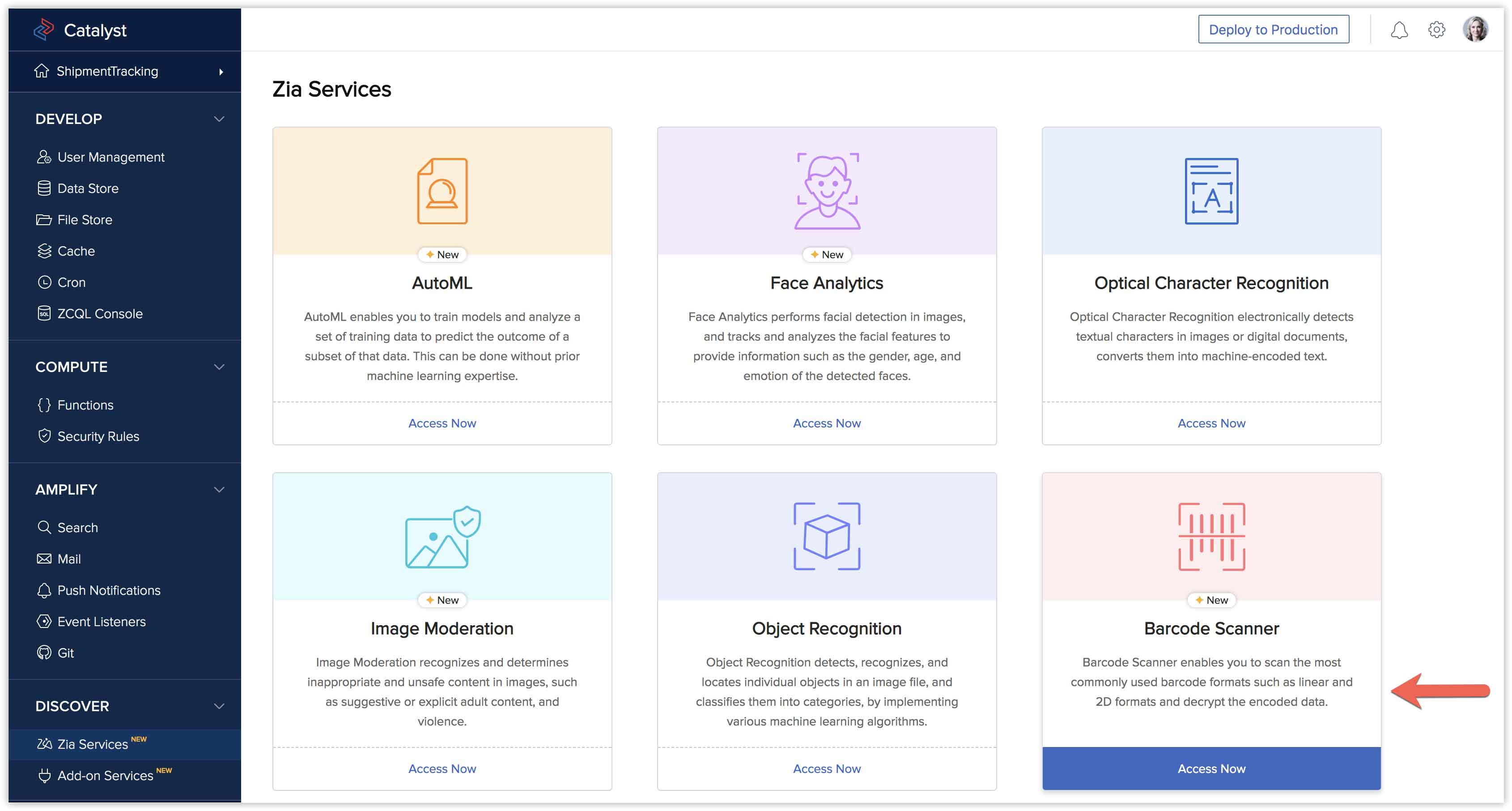Zia Barcode Scanner Online Help Zoho Catalyst