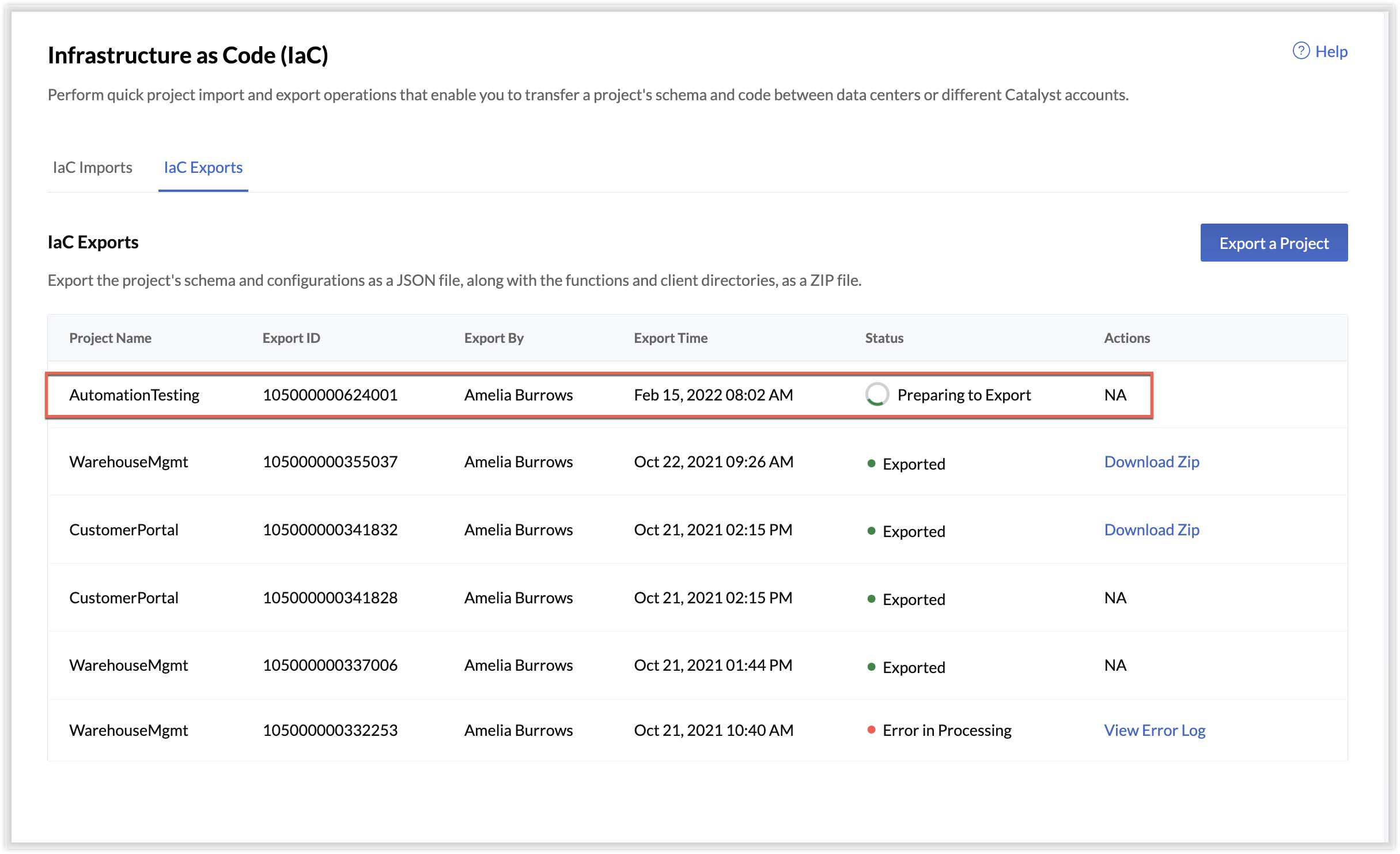 IaC Settings Online Help Catalyst
