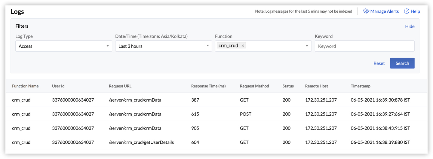Logs Online Help Catalyst