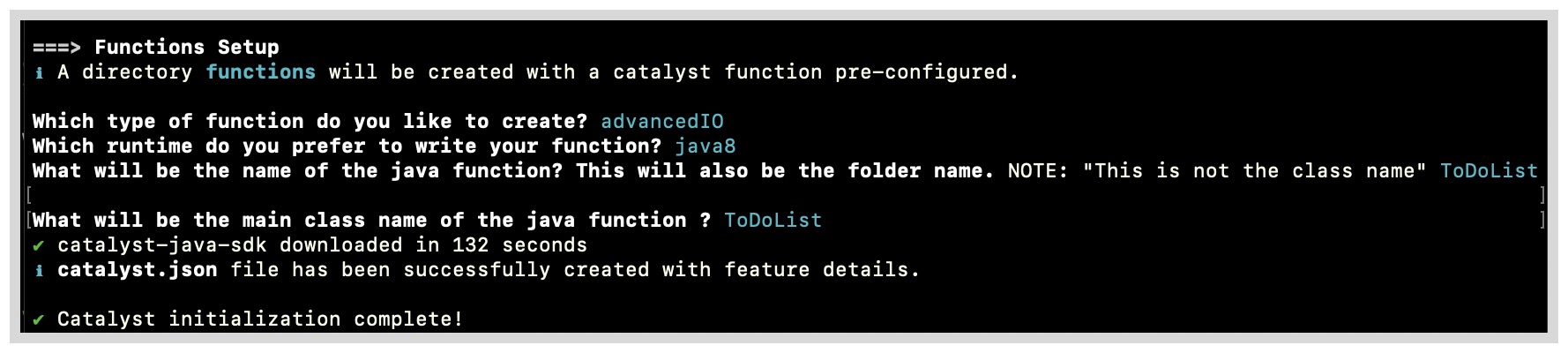 catalyst_todo_java_function_setup