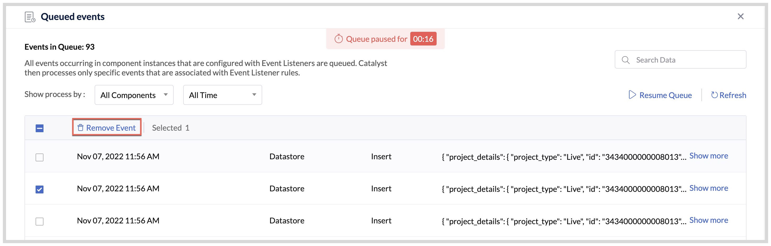 Event listeners online help catalyst