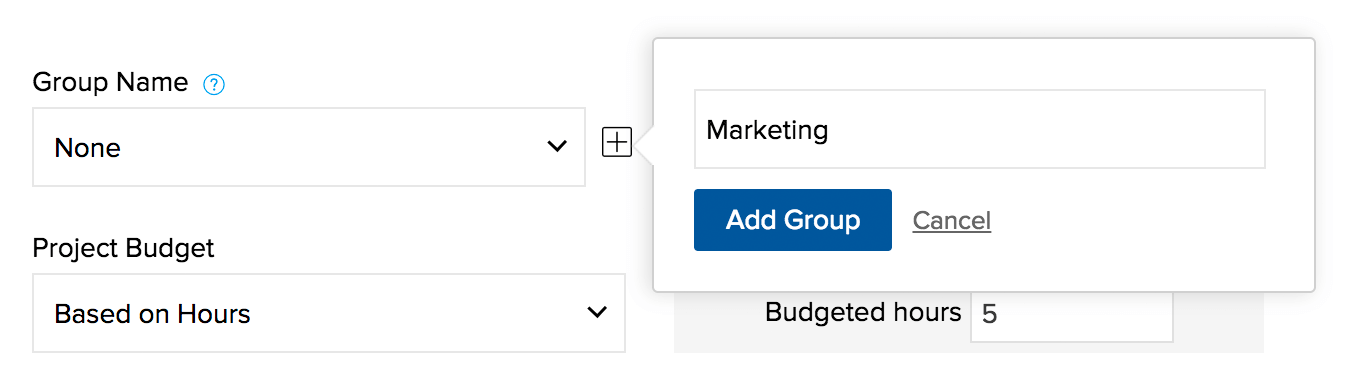 Adicionando projetos á grupos no Zoho Projects