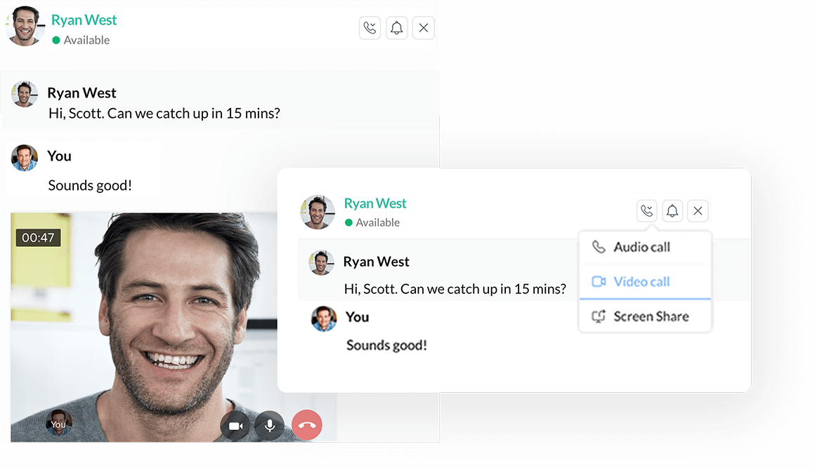 Connect with your team with audio and video calls on Cliq